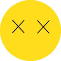 ilustração de reação de rosto emoji amarelo png