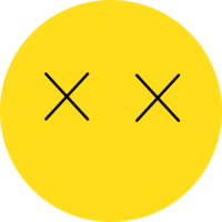 illustration de réaction de visage emoji jaune png