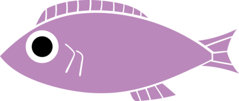 Reihe von Cartoon-Fischen. moderne plattfische, isolierte fische. Fisch im flachen Design. Illustration png