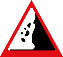 conception des panneaux de signalisation et des avertissements illustration d'icône de couleur rouge et blanche png