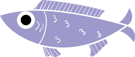 Reihe von Cartoon-Fischen. moderne plattfische, isolierte fische. Fisch im flachen Design. Illustration png