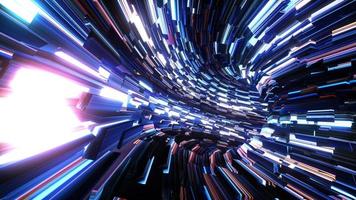 Abstract loop blue digital 3D futuristic tunnel video