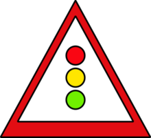 conception des panneaux de signalisation et des avertissements illustration d'icône de couleur rouge et blanche png