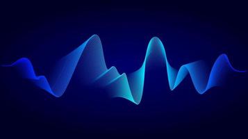 diseño de luz de línea fluida dinámica azul. fondo de onda de sonido abstracto. ilustración vectorial de música, concepto de tecnología vector