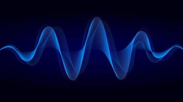 Abstract blue dynamic flowing lines light design. Sound wave background. Vector illustration of music, technology concept