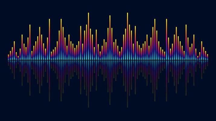 Colorful digital music equalizer. Abstract technology background vector