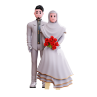 Illustrazione delle coppie di nozze del personaggio 3d png