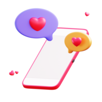 3d valentine chat kärlek objekt png