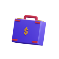 maletín de dinero de ilustración de icono 3d png