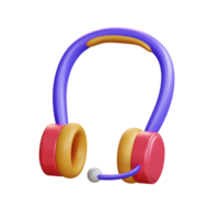 casque d'illustration d'icône 3d png