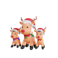 3d icon christmas reindeers