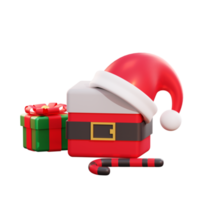 3D-Weihnachtsgrün-Geschenkbox und Sankt-Geschenkbox png