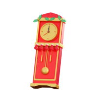 reloj de navidad icono 3d png