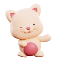 ilustração 3d de gato fofo png