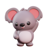 Cute koala 3d illustration png