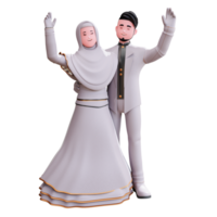 3d character wedding couple illustration png