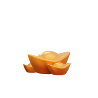 3d chinese new year object golden ingot png