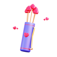 3d valentine arrow of love object png