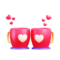 3d saint valentin couple tasse amour objet png