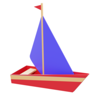 3D illustratie zeilboot object png