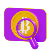 3d illustration search bitcoin network png