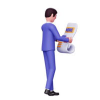 Ilustración de personaje de hombre de negocios 3d png