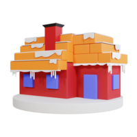 3d, icône, noël, neige, maison png