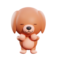 Cute dog 3d illustration png