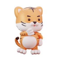 3d chinese new year mascot tiger with transparent background png