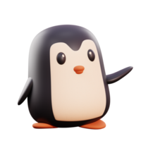 lindo pingüino 3d ilustración png