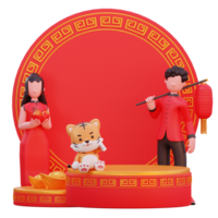 3d character illustration chinese new year png