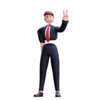 Ilustración de hombre de negocios de personaje 3d png