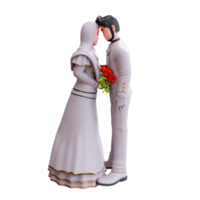 Illustrazione delle coppie di nozze del personaggio 3d png