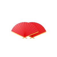 3d chinese new year object hand fan png