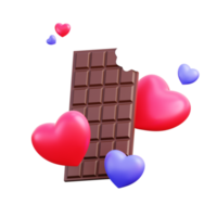 objeto de amor de chocolate dos namorados 3d