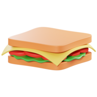 objeto de sanduíche de ilustração 3D png