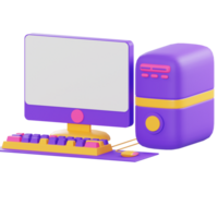 3d illustration computer, keyboard and mouse object png