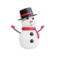 3d icône noël chapeau noir bonhomme de neige png