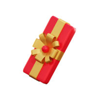 3D-Symbol Weihnachten kleine rote Geschenkbox png