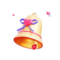 3D valentine bell of love objekt png