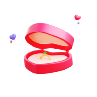 3d valentine ring box object png