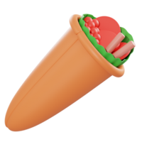 3D-Darstellung Kebab-Objekt png