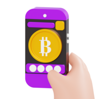 illustrazione 3d app bitcoin png