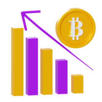 3d illustratie bitcoin-statistiek png