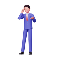 Ilustración de personaje de hombre de negocios 3d png