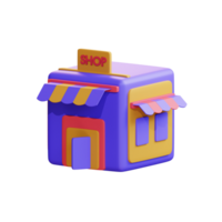 edificio de tienda de ilustración de icono 3d png