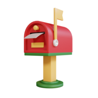 boîte aux lettres de noël icône 3d png