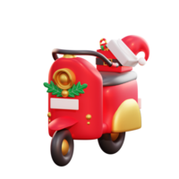 vespa vermelha de natal 3d png