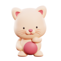 söt katt 3d illustration png