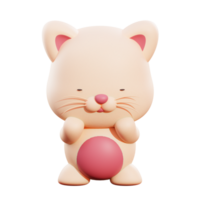 Cute cat 3d illustration png